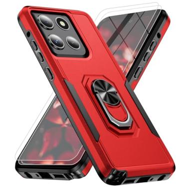 Imagem de Capa para Motorola Moto G Stylus 5G 2025 [proteção contra quedas de grau militar] com 2 películas de vidro temperado, capa com suporte magnético resistente à prova de choque para Moto G Stylus 5G 2025