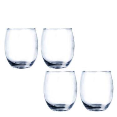 Imagem de KIT 4 Copo Vidro Duna Redondo Aruba 450ml Nadir Transparente - 123Útil