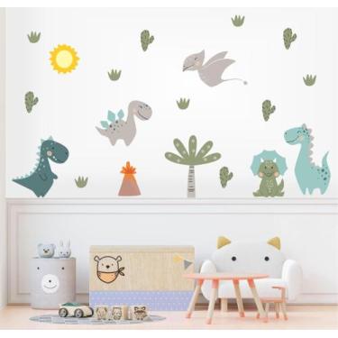 Imagem de Adesivo De Parede Dinossauros Jurássico Cute - Colakoala Adesivos