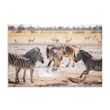 Imagem de Imagens de animais em preto e branco para decoração de parede zebra corrida animal preto e branco africana impressão de cavalo imagem de tela pintura de parede zebra decoração de parede para sala de