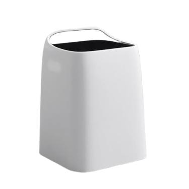 Imagem de Lixeira para Área Externa Novo estilo de sala de estar de luxo de alta qualidade, quarto, cozinha, lata de lixo de banheiro para casa e escritório Lixeira para Área Externa(Branco,Grande)