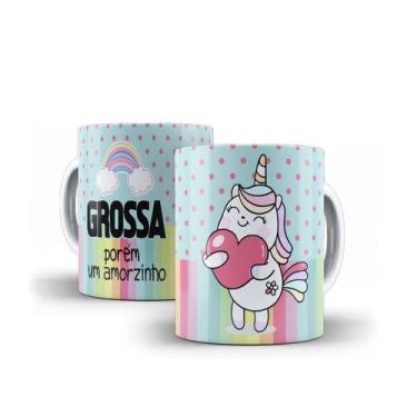 Imagem de Caneca Porcelana Humor Unicórnio Indelicado Grossa Porém Um Amorzinho 