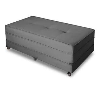 Imagem de Puff Cama Casal Dobrável Com Rodízios  - LINDECOR, Cinza-escuro