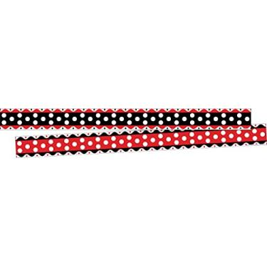 Imagem de Barker Creek Borda dupla face, borda pontilhada para quadros de avisos, áreas de recepção, salões, salas de descanso, produtos de escritório, decoração de sala de aula, 7,6 cm x 35' (980), preto