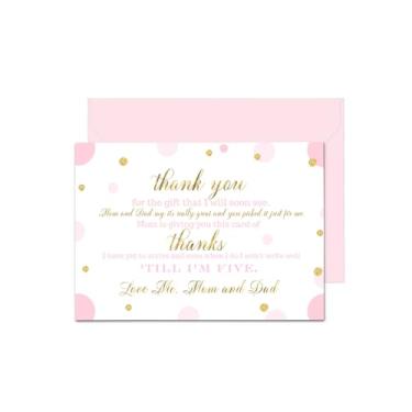 Imagem de Paper Clever Party Pink and Gold Baby Shower Thank You Cards with Envelopes (15 Pack) Prefilled Note from Girl Individual Notecards for Babies Registry Princess Theme Little Star 4x6 Blank Set