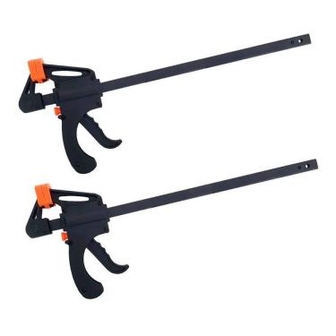 Imagem de Kit 2 Grampos Sargento De Aperto Rápido 12 Pol. Haste Grossa