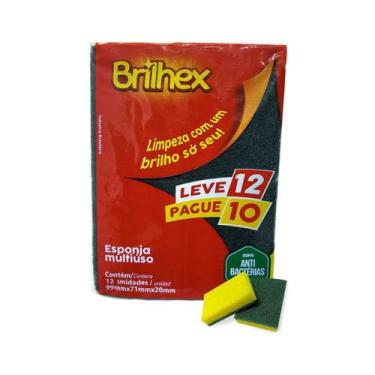 Imagem de Esponja Multiuso Brilhex Leve 12 Pague 10 Proteção Antibacteriana e Al