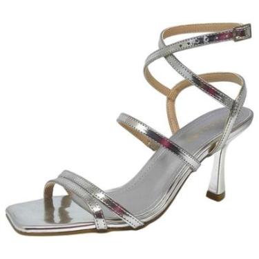 Imagem de Sandália Feminina Salto Médio Moderna Festa Lia Line-Feminino