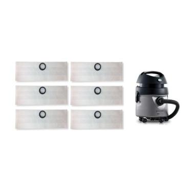 Imagem de Kit com 6 sacos descartaveis aspirador de pó várias marcas e modelos -