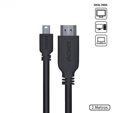 Imagem de Cabo mini displayport macho para hdmi 2.0 macho 2 metros - pmdph-2 - P