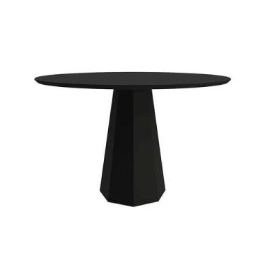 Imagem de Mesa de Jantar Redonda com Tampo de Vidro Isis Preta 120 cm - Modern