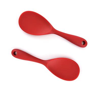 Imagem de Dioycli Espátula Antiaderente De Silicone Resistente Ao Calor Para Arroz, Colher Vermelha Sopa, Saladas E Purê Batata (2 Peças)