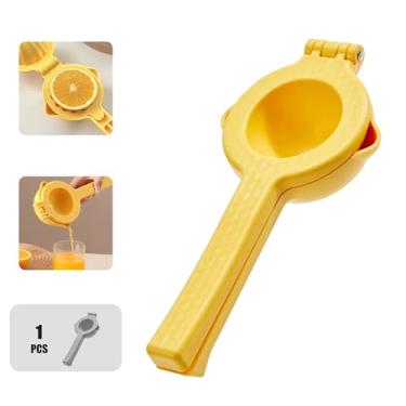 Imagem de Shaoduoli Espremedor De Frutas Manual, Portátil Limão, Laranja, Cítricos, Lima E Romã, Ferramenta Extração Suco Fresco Grande Capacidade, Utensílio Cozinha Multifuncional Para A Família (Amarelo)