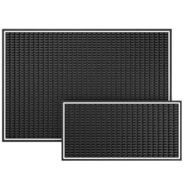 Imagem de Adorylla Tapete De Bar Premium, Um Borracha Resistente 0,4 Pol. Espessura, Durável E Elegante Para Serviço Derramamentos, Café, Bares, Restaurantes, Secagem Pratos Bancada, Pacote Com 2