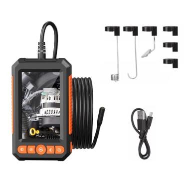 Imagem de Câmera endoscópio de 8 mm com luz, cabo de 16,4 m, boroscópio digital portátil com tela LCD colorida de 4,3 polegadas