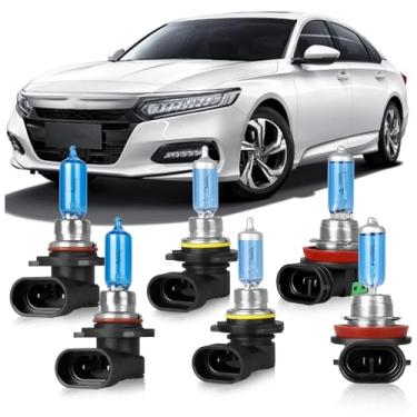 Imagem de OQSNCV Adequado Para Honda Accord (1990-2007), (2008-2012 Sedan) Lâmpadas De Farol Halógenas, Alto 9005 + Baixo 9006 H11 Kit Reposição Neblina, Pacote Com 6