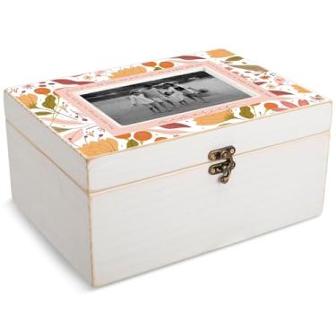 Imagem de Cottage Garden The Best Things In Life Memories Caixa de joias com foto de madeira e vidro MDF branco envelhecido 25 x 17 x 12 cm