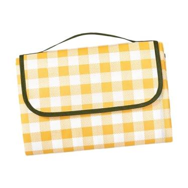 Imagem de Cobertor de acampamento cobertor de resistente à água multiuso dobrado praia esteira de para primavera verão mochila quintal, amarelo