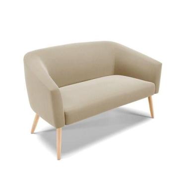 Imagem de Namoradeira 02 Lugares Stella Suede Natural Marrom Rato - DROSSI
