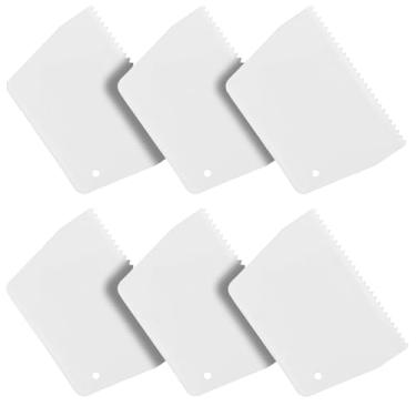 Imagem de YGHSZ Espátula adesiva entalhada espalhador de cola espalhador de barreira adesiva espátula de plástico dentado 9,5 cm de polegada, espalhador de piso de madeira epóxi (pacote com 6)