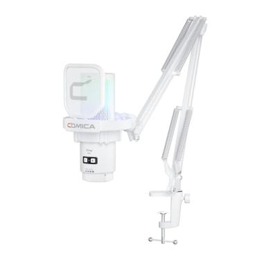 Imagem de Microfone Condensador USB COMICA EJoy Uni com Braço RGB para PC, PS4, PS5, Mac e Celular USB-C – Ideal para Podcast, Streaming, YouTube – Com Cancelamento de Ruído, Mudo e Monitoramento