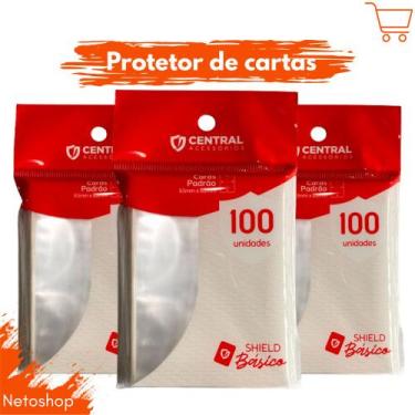 Imagem de Protetor de Cartas Sleeve Central Shield 63 x 88mm Padrão Básico Trans