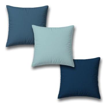 Imagem de 3 Capas Almofada Veludo Sofa 45x45 Tons de Azul e Verde - Art in Decor