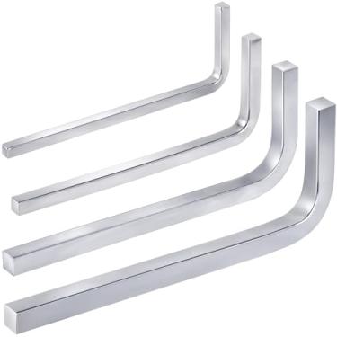 Imagem de Pndeyo Conjunto de 4 chaves de cabeça quadrada, 3 mm, 4 mm, 5 mm, 6 mm, em forma de L, chaves de fenda quadradas de aço cromo vanádio para parafusos de bolso