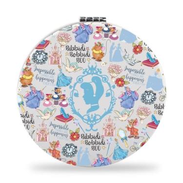 Imagem de SEIRAA Espelho de maquiagem de filme de princesa, presentes de princesa de conto de fadas, presente Have Courage and Be Kind, espelho compacto para amantes de princesas (espelho biddidi)