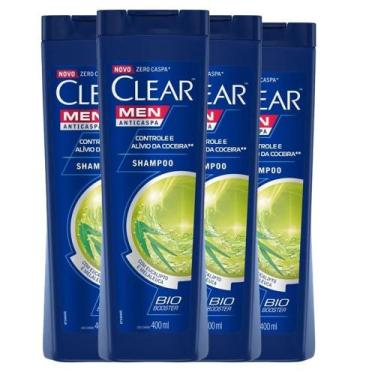 Imagem de Kit Shampoo Clear Men Anticaspa Controle E Alívio Da Coceira 400ml - 4