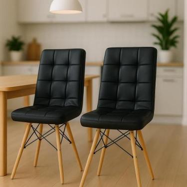 Imagem de Kit 2 Cadeiras Charles Eames Gomos Preta - Cadeiras INC