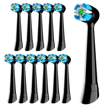 Imagem de 12 cabeças de substituição iO compatíveis com escova de dentes elétrica Oral B iO Series, embaladas individualmente, preta