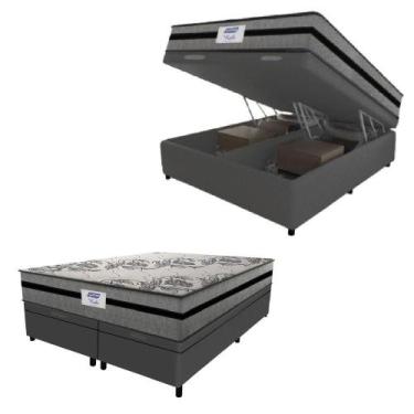 Imagem de Cama Box Baú Casal King Colchão Gazin com Molas Ensacadas Rubi 193x203