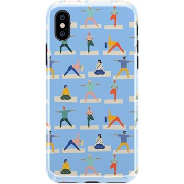 Imagem de Casely Capa para celular iPhone X/XS – Go with The Flow Light Blue Yoga Case – Cobertura de 360 graus para o seu telefone – Recortes precisos, proteção de câmera com borda elevada de 1 mm – Clássica