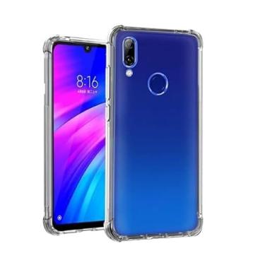 Imagem de Capa para Xiaomi Redmi Note 7 / Redmi Note 7 Pro/Redmi Note 7S anti-impacto TPU transparente borda reforçadas anti-choque