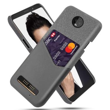 Imagem de Capa para MOTO Z3 Play,Tela e tampa de couro PU,Antideslizante,360°cobertura completa à prova de choque com 1 slot de cartão atrás,Prevenção de queda-Gray