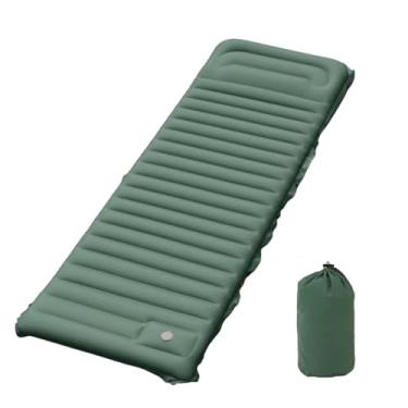 Imagem de YOLEANSON Tapete de campismo, tapete de dormir inflável com almofada de bomba de pé embutida, colchão de acampamento individual ultraleve resistente à água, almofada de dormir para atividades ao ar