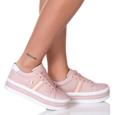 Imagem de Tênis Feminino Salto Plataforma Original Nude Pérola - Shop Estilo Sho