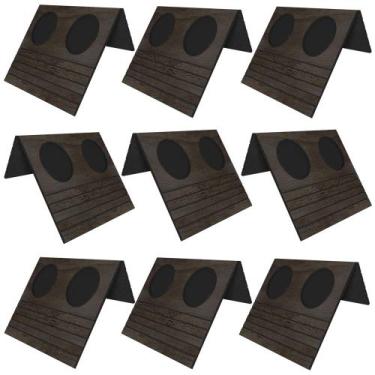 Imagem de Kit 09 Esteiras Bandeja Com Suporte Para Copos Para Sofá MDF Tabaco G2