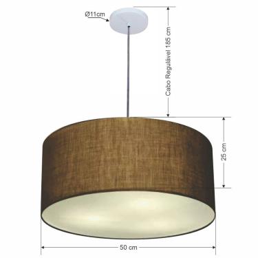 Imagem de Pendente Cilíndrico Vivare Free Lux Md-4386 Cúpula em Tecido