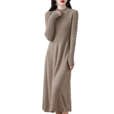 Imagem de Vestidos De Suéter Femininos Linha De Inverno Malha Meia Gola Alta Vestidos De Malha Suave Para Mulheres Vestido De Inverno, Khaki9, S