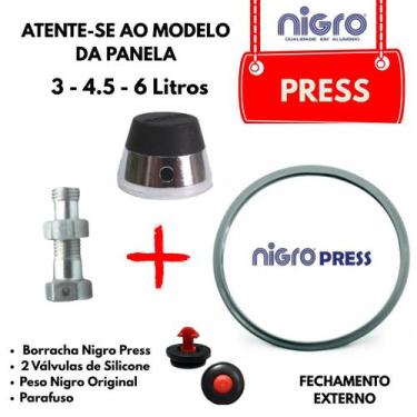 Imagem de Kit Reposição Panela de Pressão Nigro Press 3/4,5/6lts - Nigro Alumini