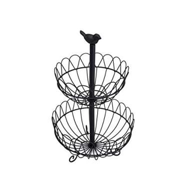 Imagem de FRUTEIRA 2 ANDARES DE FERRO PINTADO PRETO 25x25x42cm
