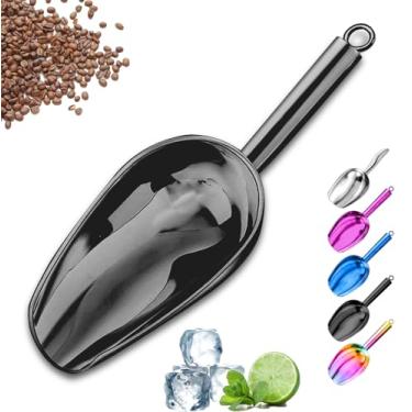 Imagem de Sanhaipen Pá de Gelo de Metal 3 Oz, Pequena Pá de Gelo de Aço Inoxidável para Máquina de Gelo, Balde de Gelo, Cozinha, Freezer, Bar, Festa, Casamento, Multiuso para Grãos de Café, (7 Polegadas)