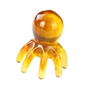 Imagem de KiBcsLic Pente de massagem de polvo, ferramenta de ponta, massagem doméstica no couro cabeludo, ferramenta de meridianos para raspagem de tecidos profundos em, CafÉ