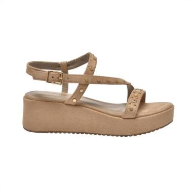 Imagem de Sandália Feminina Anabela Via Marte Bege, Granola, 36