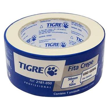 Imagem de Fita Crepe Tigre 50Mm X 50M Multiuso Uso Geral