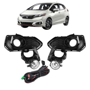 Imagem de Kit Faról Milha Shocklight Honda FIT 2018 em diante c/Moldura Preta Interruptor Original SL-112110