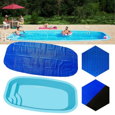 Imagem de Lona Térmica Piscina Italiana 4 X 2,4m Splash Igui 300 Micras Proteção Uv Aquecimento 8ºC