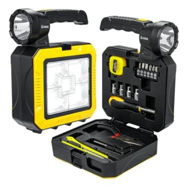 Imagem de Lanterna Solar LED Recarregável Power Bank à Prova D’Água 800lm – 5 Modos de Iluminação, Preto, Luz Branca